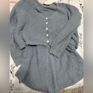 Women's Cozy Light Blue Sweater Lounge Set